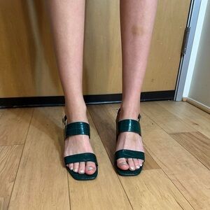 Ann Taylor Dark Green Heeled Sandals